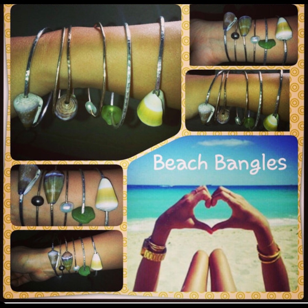 Hawaii local made gold custom beach bangles